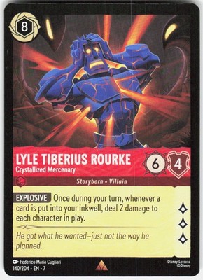 Lyle Tiberius Rourke Crystallized Mercenary 140/204 Archazia's Island Disney Lor