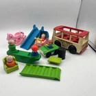 Mixed Lot Of VTG Fisher-Price & Hasbro Little People, Cars, & Other Pieces/Parts