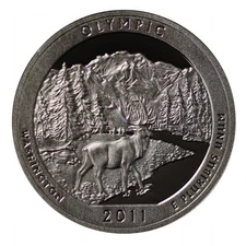 2011 S Parks Quarter Olympic ATB Proof Single Gem Deep Cameo CN-Clad Coin