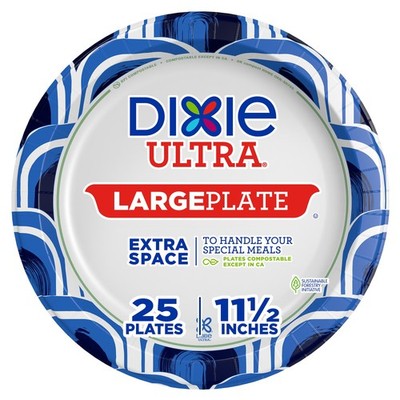 Dixie Ultra, Large Paper Plates, 11 Inch, 25 Extra (Pack of 1), White