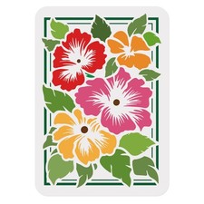 Hibiscus Wall Stencil 11.69x8.27in Floral Paint Template for Crafts