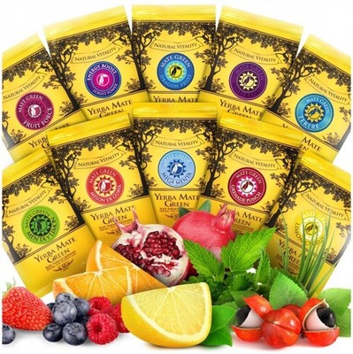 Yerba Mate Green MIX Set 10x50g Frucht Sorten Probierpaket 500g Mate Tee