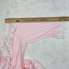 VTG Knit Flicks Lingerie Nightie Large Pink Lace Trim USA 80&rsquo;s Cottage Core