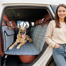 APetsPlanet Dog Car Seat Cover for Back Seat Hard Bottom with Door CoversLeather