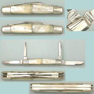 Antiguo cuchillo pluma madreperla Randall Hall Congress 4 hojas siglo XIX