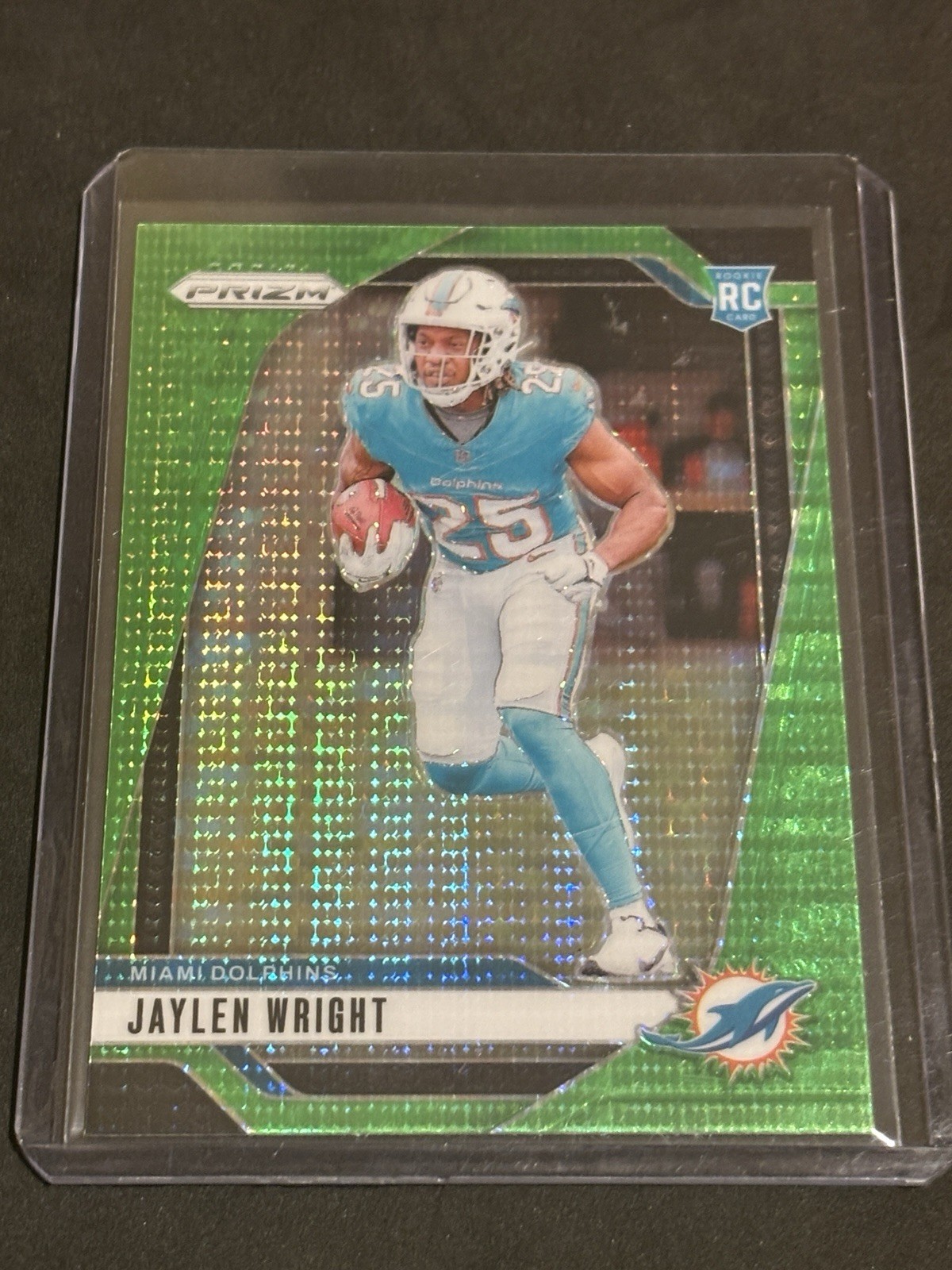 2024 Prizm Jaylen Wright RC Neon Green Pulsar Rookie #348 Dolphins