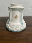 Antique VTG Art Deco bell lamp shade floral pink rose & blue 2 1/4 fitter