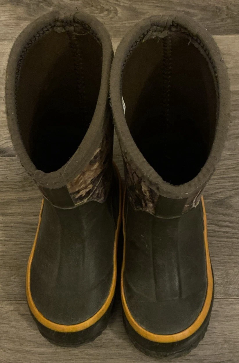 Boots 8 Fans Kids Neoprene Rain Waterproof Hunting & Fishing Realtree Sz 8 EUC