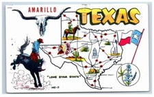 Amarillo Texas Lone Star State Texas Greetings Vintage Postcard Posted 1961