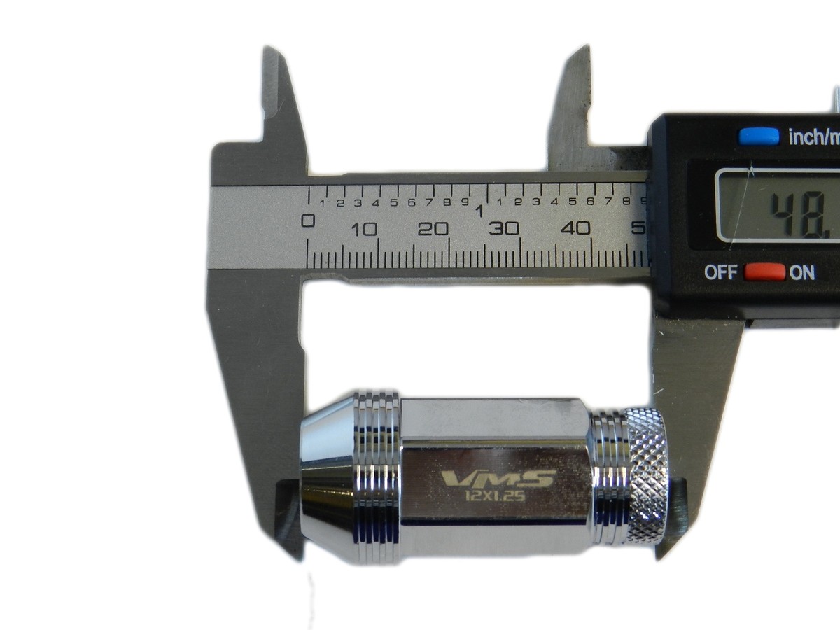 VMS RACING 20PC CHROME 48MM EXTENDED WHEEL LUG NUTS FOR 90-96