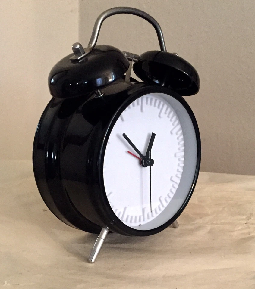 Quartz Alarm Black Bell Alarm Clock  With Light Pre-Owned, Tested - Image 2 of 4