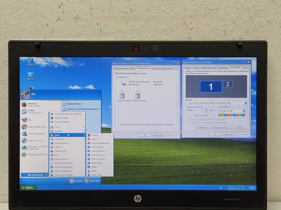 HP EliteBook 8470p Gamer Windows XP Pro Notebook DVD-RW 500GB 4GB Laptop 14" - Bild 2 von 4