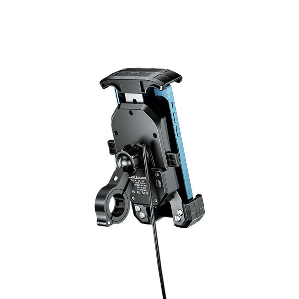 Motorcycle 15W Wireless Charger USB Fast Charging Motorbike Phone Holder Mount . - Image 3 of 4