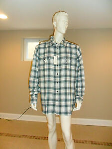 Sonoma Mens Classic Fit Flannel Shirt Sizes S M XL XXL Blue Plaid 