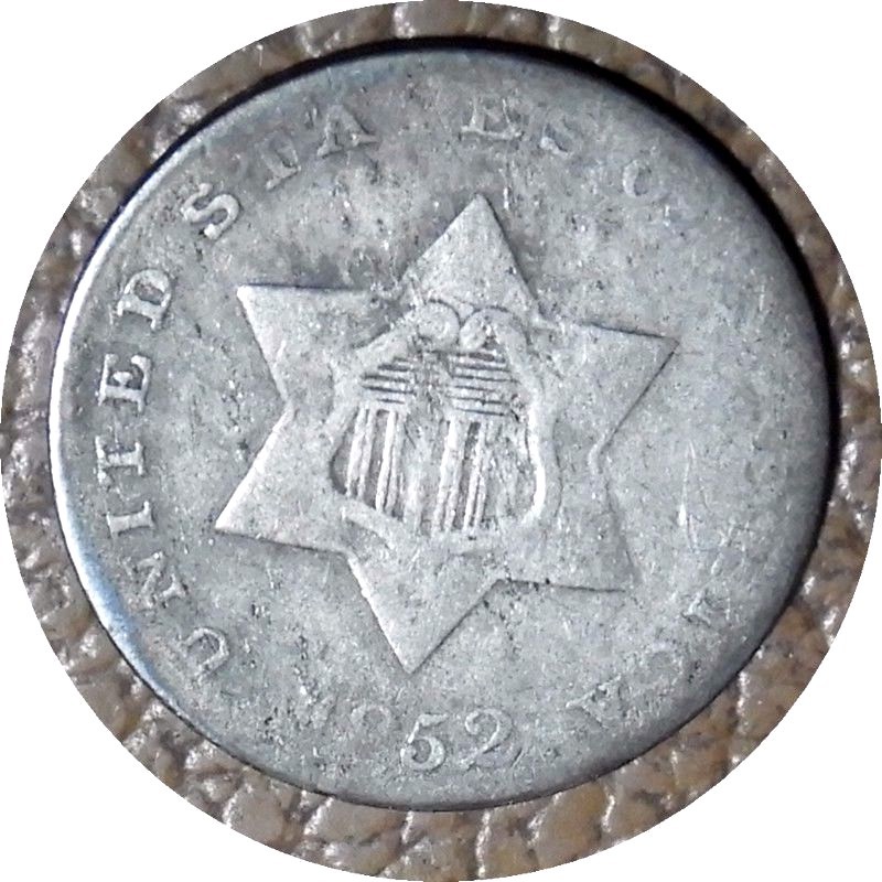 elf Three Cents Silver  1852   Type I   D02