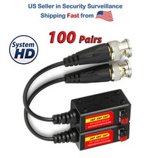 100 Pairs CCTV BNC HD-CVI TVI AHD Passive Video Balun Transceiver