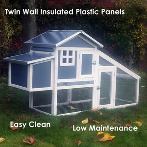 Plastic Chicken Coop Run Hen House Poultry Ark Home Nest Box