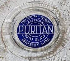 Rare Puritan Auto Glass Ashtray 7465 Puritan - Detroit