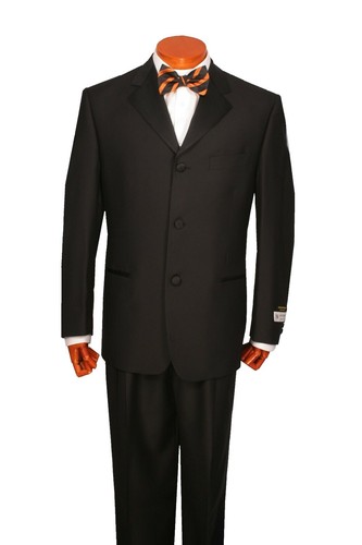Pantaloni Da Smoking Uomo In Pura Lana 100% &ndash; Vita Regolabile 27-29 &ndash; Colore Nero &ndash; Usati