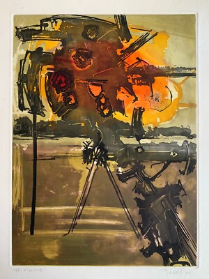 Gianni Bertini ''Eole'' 1965 Signed Proof Aquatint Etching Mid-Century Abstraction