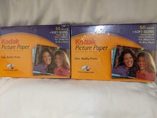 2 Kodak Picture Paper for inkjet prints 4x6 inch 100 sheets total new soft gloss