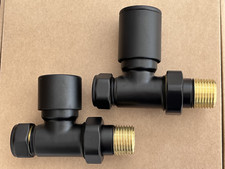 Instinct Contemporary Radiator Valves Straight - Matt Black INCNT003ST-ZMB