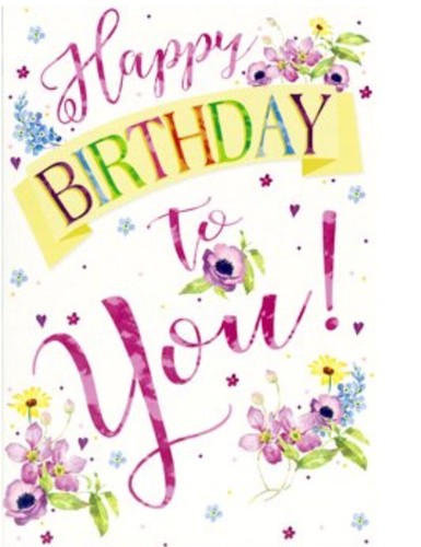 Female Birthday Card Happy Birthday To You! By Greetings Free P&P