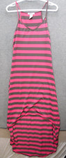 Connection 18 Women's L Sleeveless Maxi Spaghetti Strap Pink Striped Dress