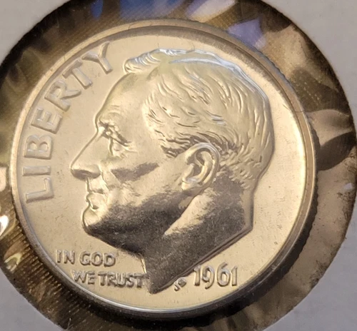 1961 Roosevelt proof dime 90% silver