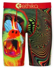 Ethika the Staple Mandrill Monkey PRIMAL FLO Psychedelic Swirl Boxers Mn's NIP