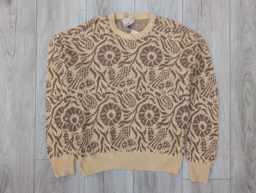 Nos VTG Mens Giorgio Armani Le Collezioni Knit Cotton Sweater M Italy Gray Cream - Picture 10 of 11