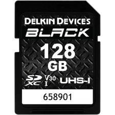 New Delkin Devices 128GB BLACK UHS-I SDXC Memory Card, USA Dealer #23716