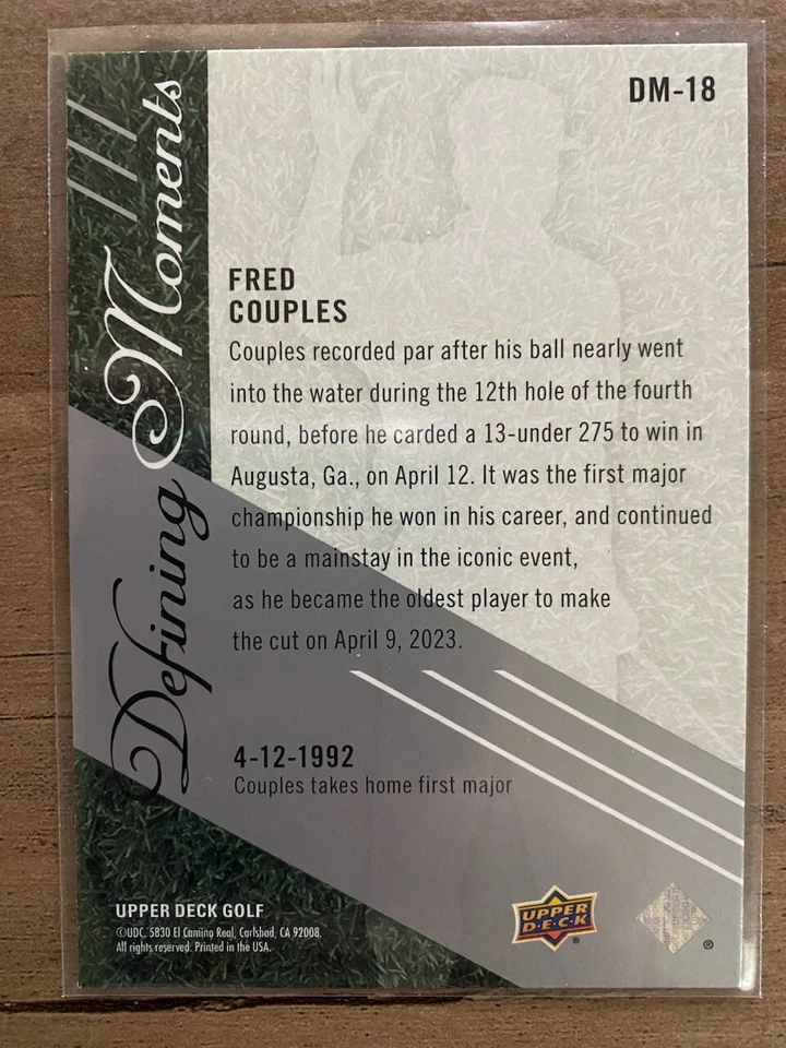 2024 Upper Deck - Defining Moments #DM-18 Fred Couples * Free Shipping * - Image 2 of 2