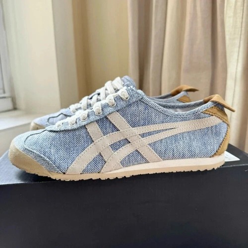 Onitsuka Tiger Mexico 66 Sneaker Shoes in White Blue Denim Women's Size 6 - Picture 8 of 9