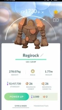 Pokemon Shiny Regirock - TRADE 1 mill Dust (Unregistered)- Read Description
