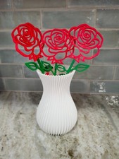 three Valentine roses roses for you vase for dry flowers