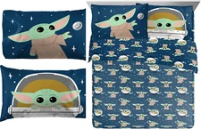 DISNEY STAR WARS THE MANDALORIAN GROGU "THE CHILD" BABY YODA QUEEN SHEET SET NEW