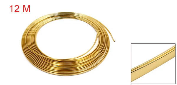 Cubierta protectora antiarañazos borde puerta coche tono dorado 12 m Foto 2 de 4