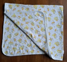 Carter's Baby Receiving Blanket Yellow Cotton USA Vintage Circus Clown Bears 36"