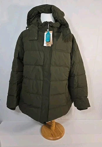 3XL New Wantdo Women's Ski Jacket. Olive Green Winter Coat Lined, Zip Off Hood