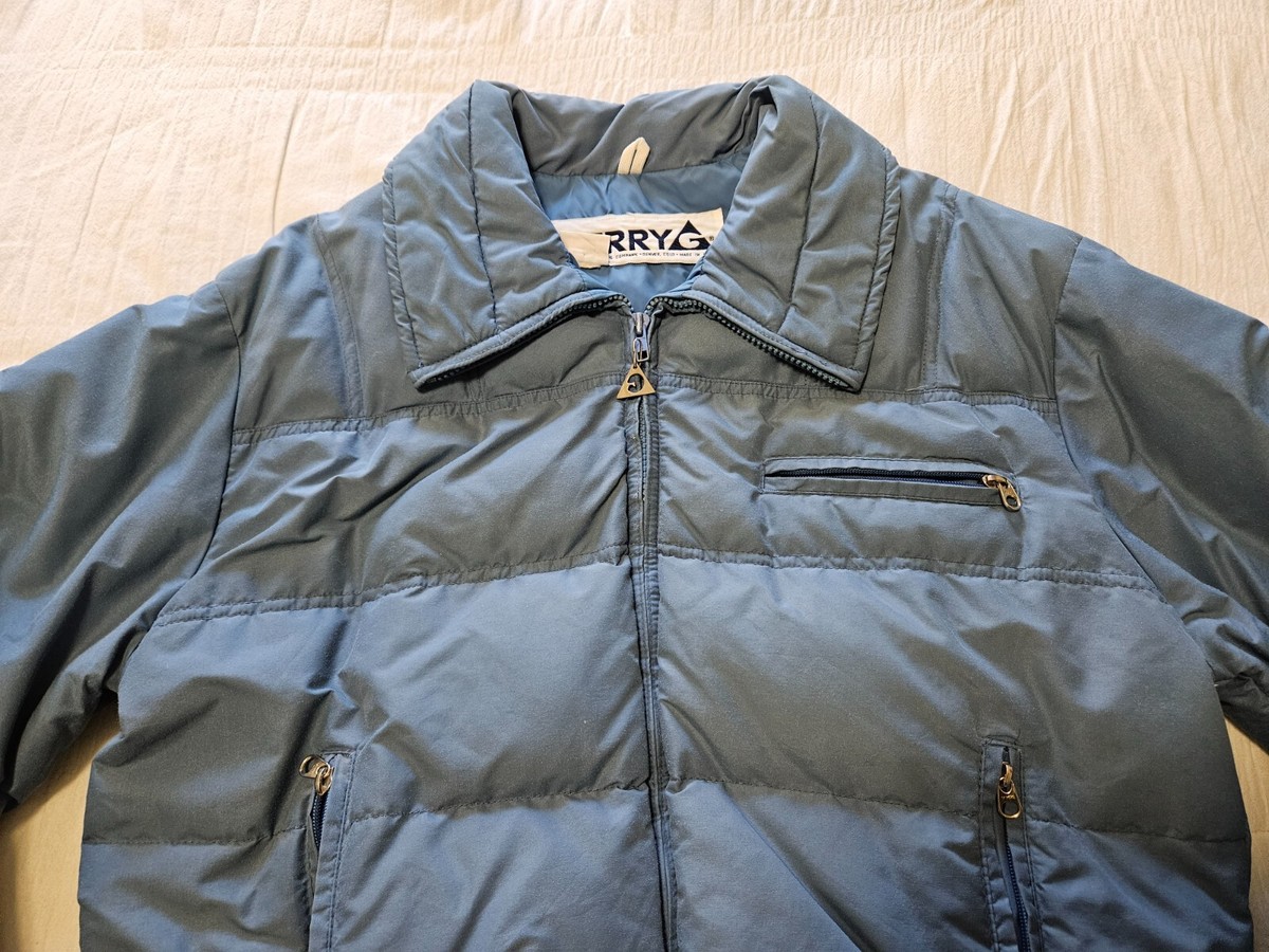 Vintage Gerry Men's L Large Blue Down Puffer Jacket Made In Vintage Gerry Men's L Large Blue Down Puffer Jacket Made In