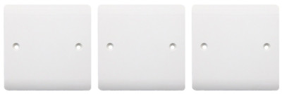 3x Securlec 1 Gang Single Blank Platte Steckdose Abdeckung gebogener Rand Schraube - weiß