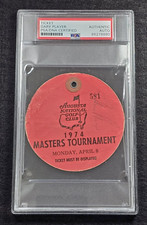 Rare 1974 GARY PLAYER Signed Original MASTERS Ticket-Pass-HOF-PSA Slabbed