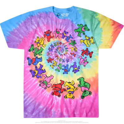 GRATEFUL DEAD-SPIRAL BEARS-TIE DYE T-SHIRT YTH-Ys,m,l,x+ GRATEFUL DEAD-SPIRAL BEARS-TIE DYE T-SHIRT YTH-Ys,m,l,x+