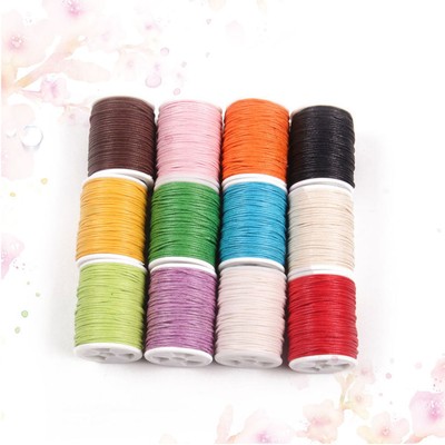  12 Pcs Bead Spinner The Wire Colorful Braided Rope Waxed Cotton Cord