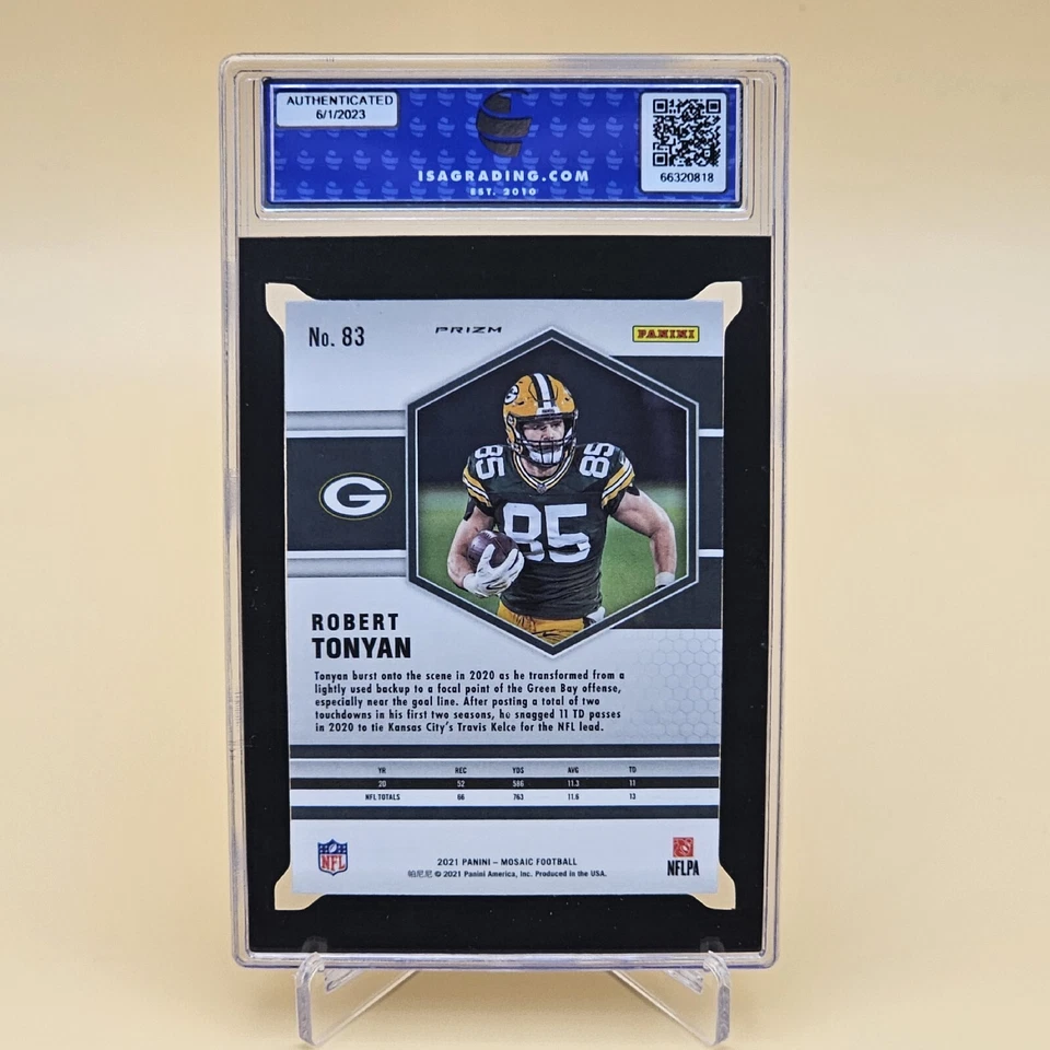 2021 Mosaic Football Robert Tonyan Honeycomb CASE-HIT SSP ISA 10 GEM MINT - Image 3 of 4