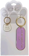 Cat Keyring Set Pink White Ask Me About My Cat Ask Me If I Care Icing Pet And Me