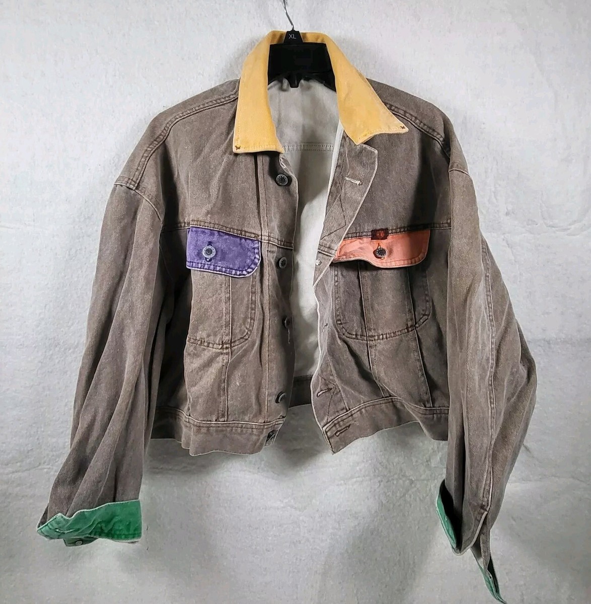 Dungaree Denim Jacket Made In Italy Size Extra Large 100% Cotton