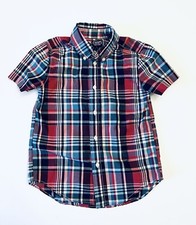Chaps Boy s Short Sleeve/Collared/Button Down Shirt. Sz 5 Plaid Multicolor VGUC