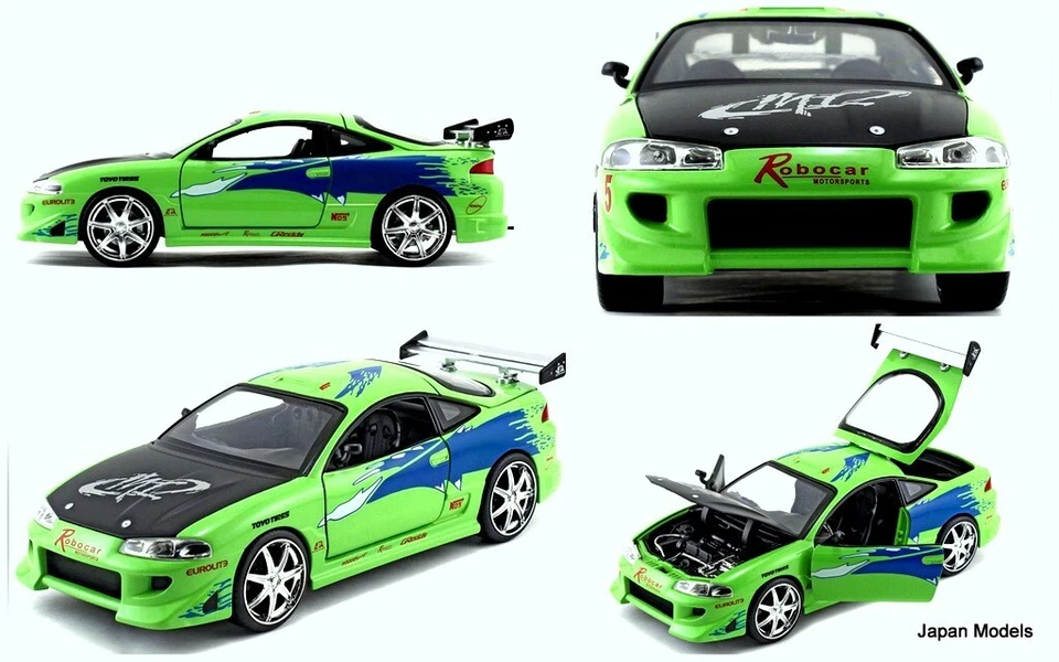 Fast & Furious BRIAN'S MITSUBISHI ECLIPSE Die Cast 1/24 Jada Toys New - Immagine 2 di 4
